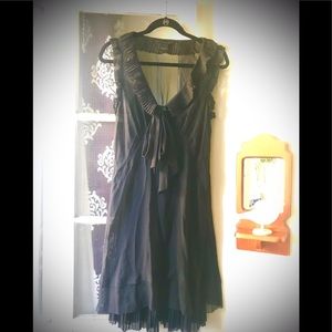 Marc Jacobs Silk Baby Doll dress elegantly goth Wednesday Addams style